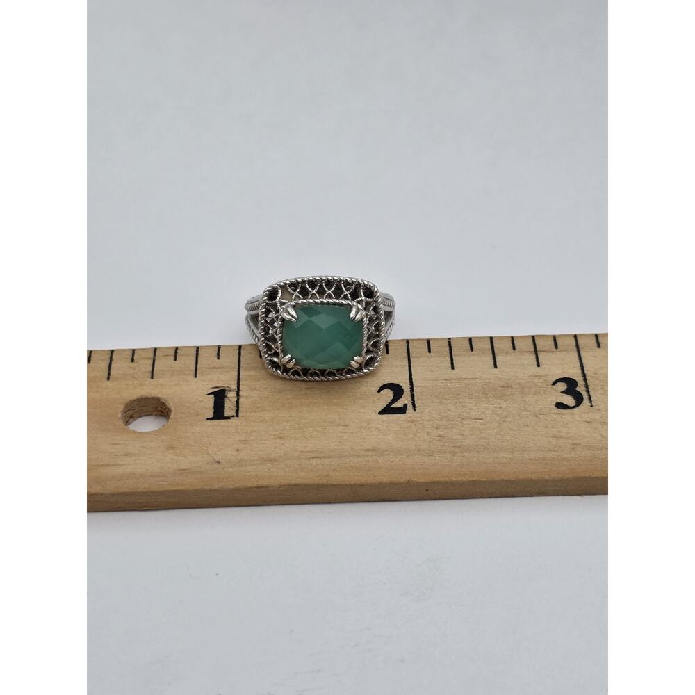 GABRIEL & CO. STERLING SILVER 925 GREEN CHALCEDONY RING SIZE 7 - Picture 14 of 15